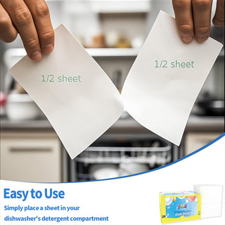 YassClean 120 Dishwasher Sheets , Fresh Lemon Scent， Powerful Plant-Based Cleaning Formula