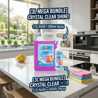 Shiny Glass Cleaner - 2.5L Refill + 500ml Spray