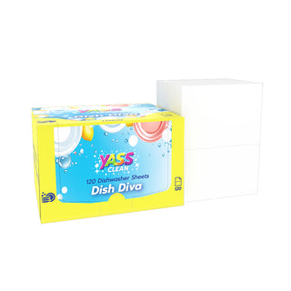 YassClean 120 Dishwasher Sheets , Fresh Lemon Scent， Powerful Plant-Based Cleaning Formula
